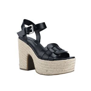 MARC FISHER Womens Black 2" Platform Viga Toe Block Heel Espadrille Shoes 11 M